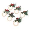 6pcs Pine Cone Napkin Ring Xmas Table Decoration Pine Cones Xmas Napkin Holder for Xmas Wedding Birt