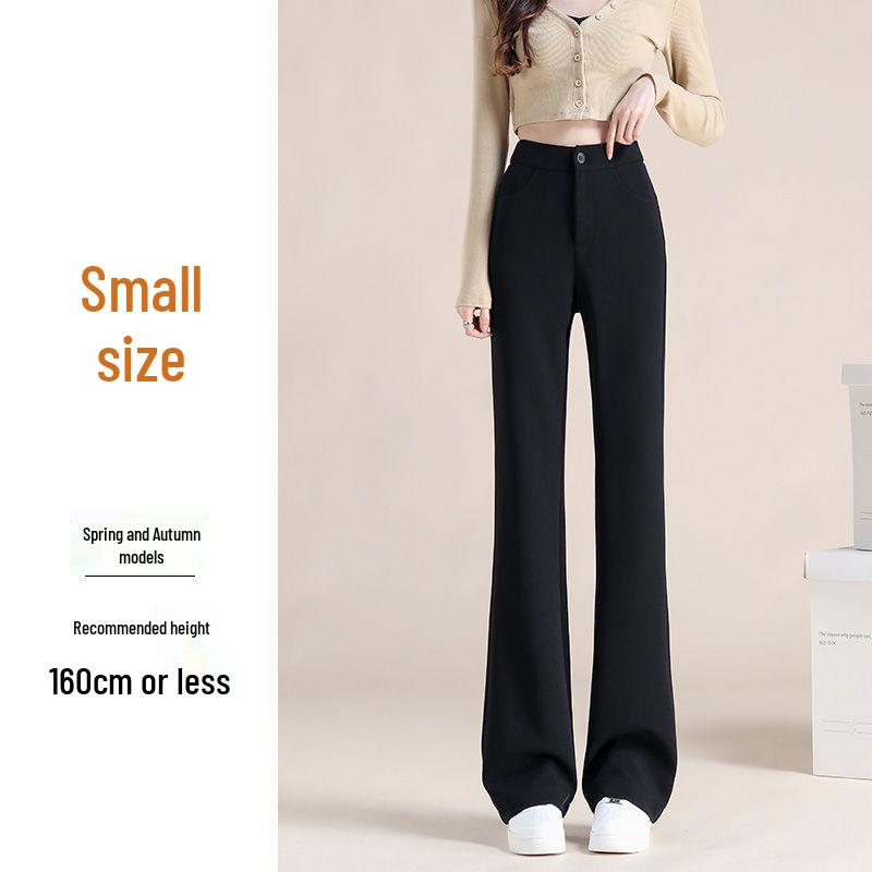 Černé zvonové kalhoty s vysokým pasem: Zeštíhlující rozšířené kalhoty na jaro a podzim.