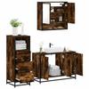 VidaXL Ensemble De Meubles De Salle De Bain 3 Pcs Chêne Fumé, Armoire De Salle De Bain, Armoire De Rangement De Toilette, 3301042