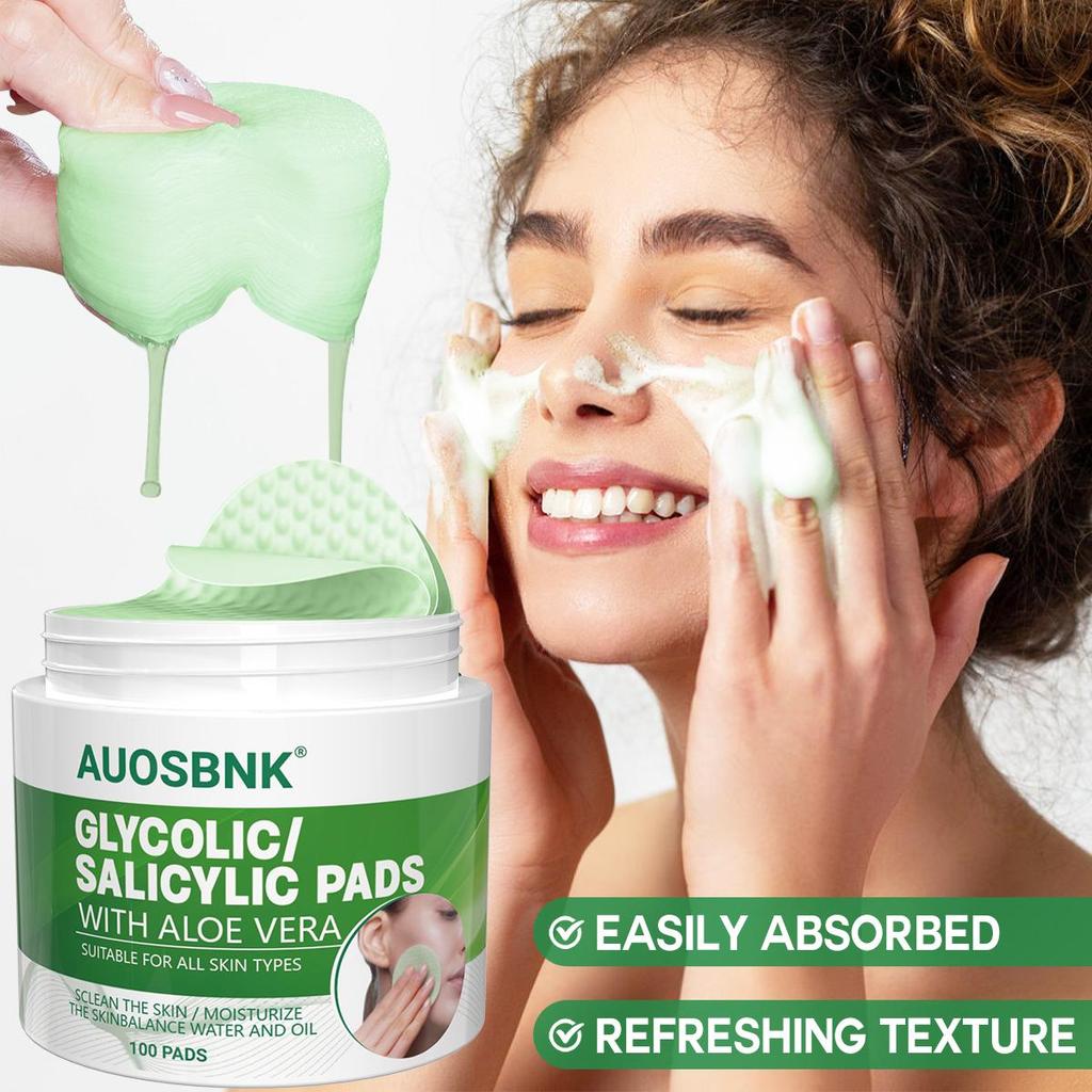 Aloe Salicylic Acid Pads For Face, Exfoliating Pads For Acne Prone & Oily Skin, Gently Cleanses To Prevent Breakouts  And Blackhead Removal-60Pcs