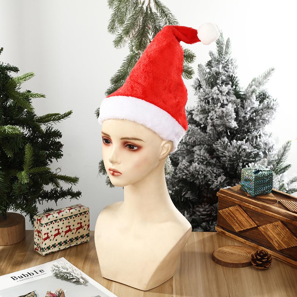 Christmas Party Decoration Supplies for Adults and Children. Universal Christmas Short-haired Plush Hats.