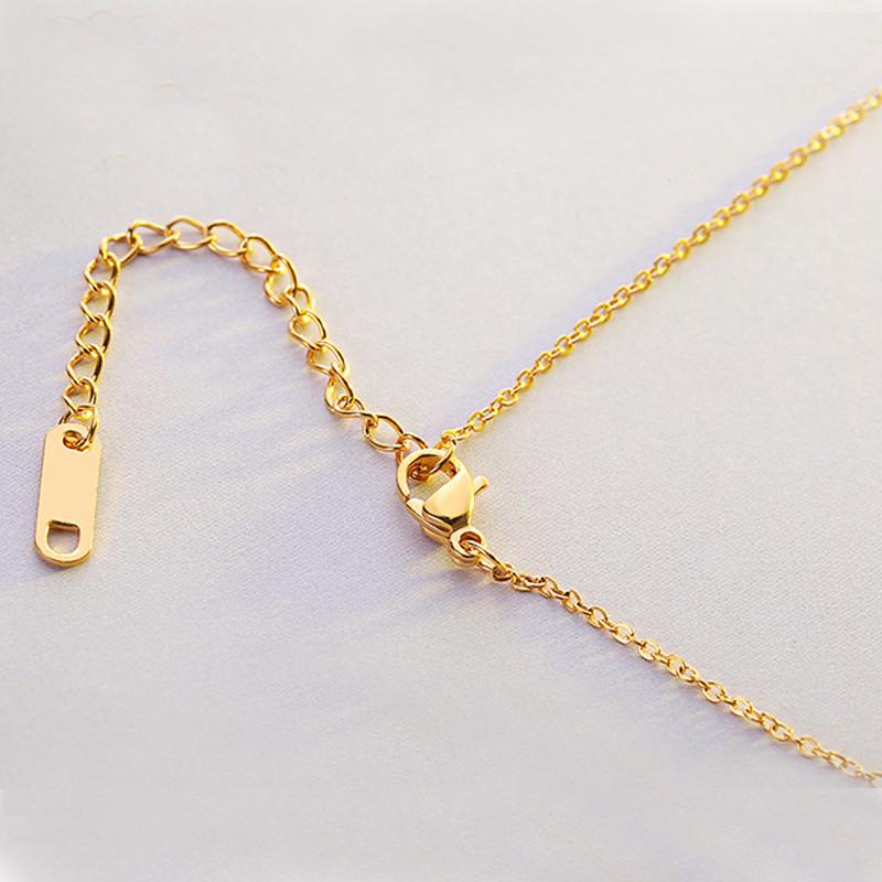 Necklace Hollow Figure 8 Inlaid Rhinestone Pendant Titanium Steel