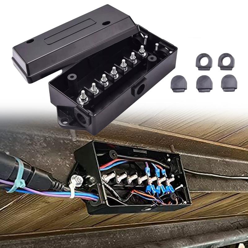 

7 Way Electrical Trailer Junction Box 7 Gang Trailer Wire Connection Box For RV Camper Trailer Light Rewiring A