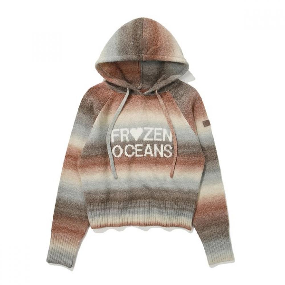 Love Frozen Gradient Hoodie Sweater  Brown 085