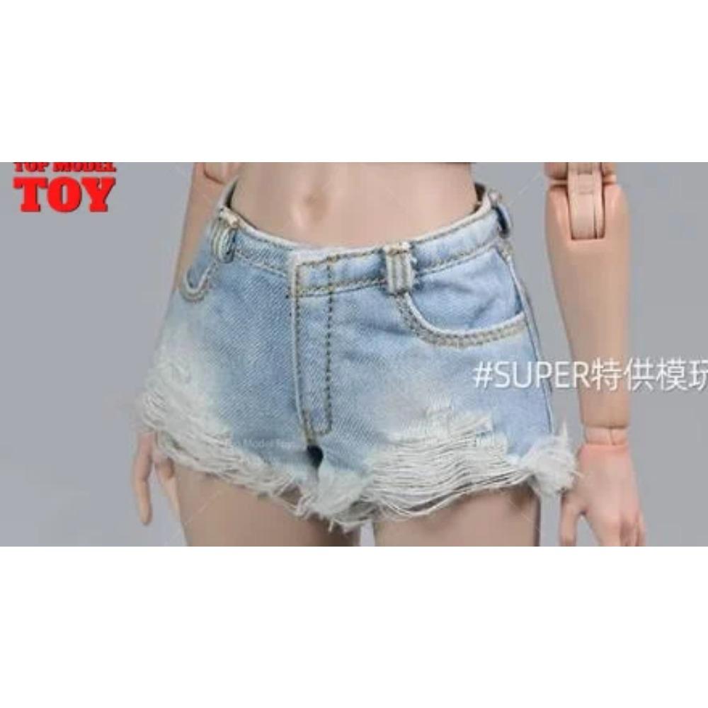 1/6 Roztrhané tričko Džínové šortky Kalhoty Vesta Kryt nohou Oblečení Modelová postava 12'' TBL JO Worldbox Akční figurka ženského vojáka Tělo