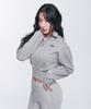 Born To Win W Silver B Half Zip Up Sweatshirts [Melange Grey]