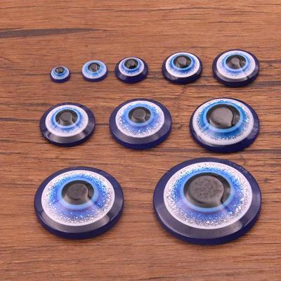 Blauer Halbkreis böser Blick Abstandshalter Perle für 6-30mm DIY Schmuck