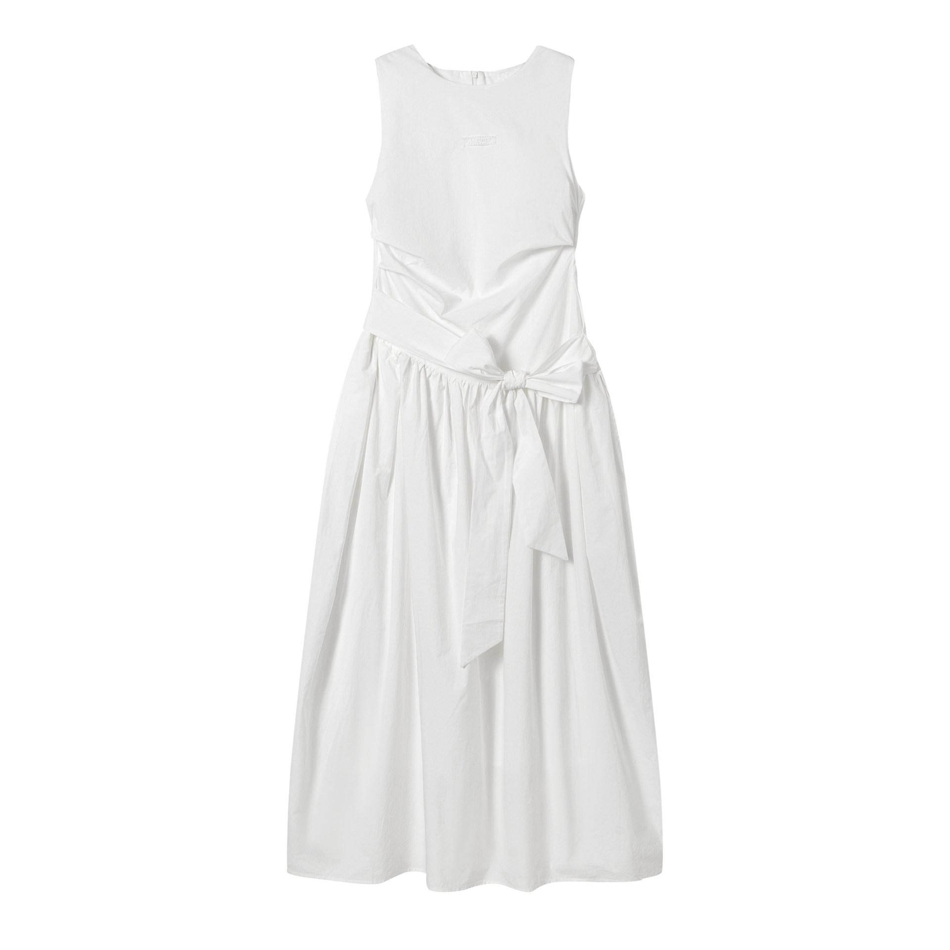 Yao Xiaotang Sleeveless Tie-Up Cotton Dress L