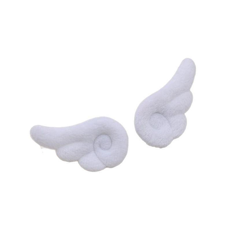 2pcs Small Angel Wings Brooch Japanese Style Sweet Clothes Decor Y2K Plush Bag Hat Accessories