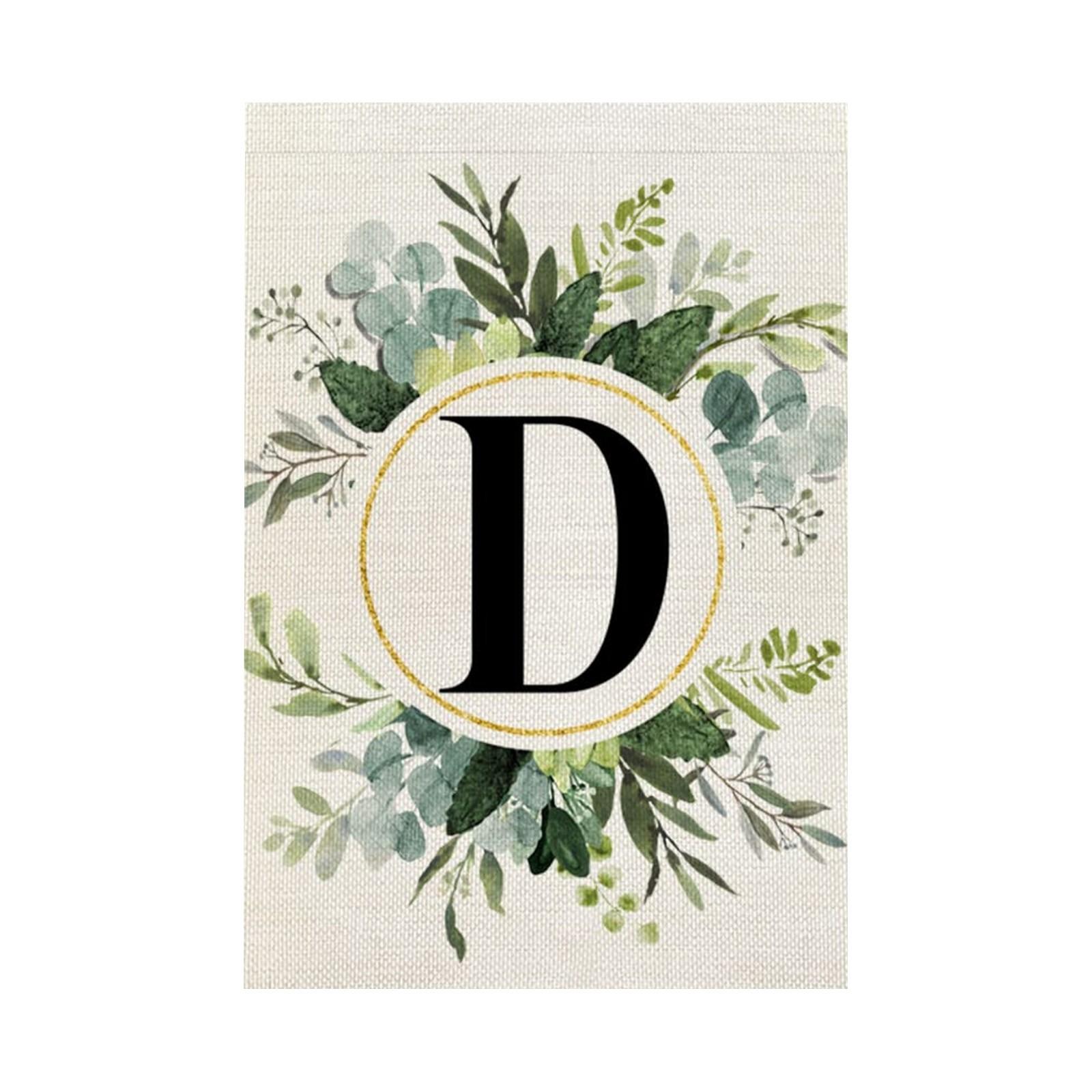 

Monogram Letter A Garden Flag Floral 1218 Inch Double Sided One Size