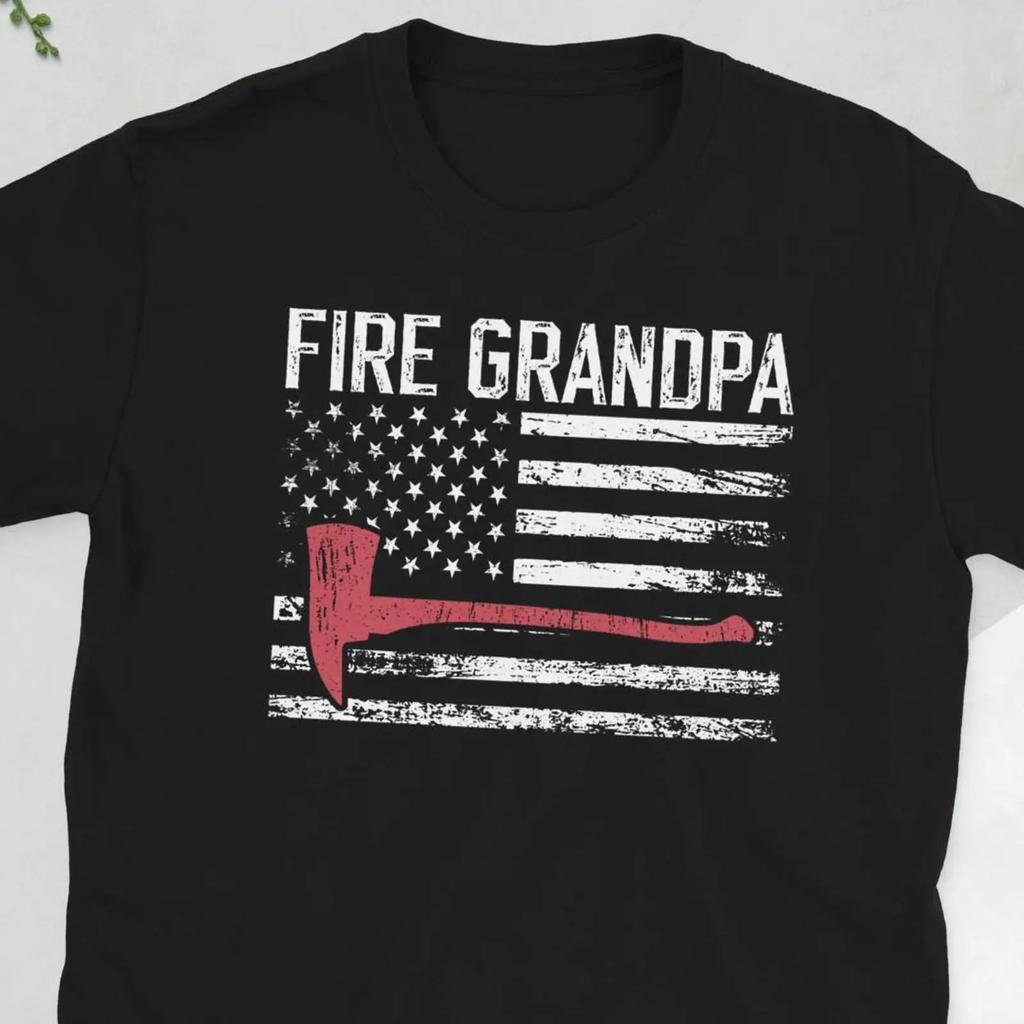 Proud Fireman Grandpa Of A Firefighter T Shirt vintage Washed Slightly Casual Versatile Unisex