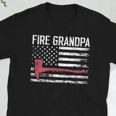 Proud Fireman Grandpa Of A Firefighter T Shirt Vintage Washed Slightly Casual Versatile Unisex