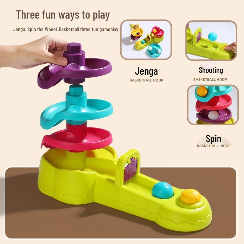 Guyu Kids' Spinning Track Toy: Educational Basketball & Rolling Balls Set for Toddlers