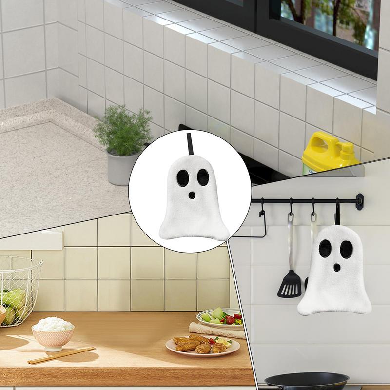Halloween Ghost Hand Towels For Bathroom Halloween Ghost Embroidered Hand Drying Towels Halloween Kitchen Towel Absorbent Ghost