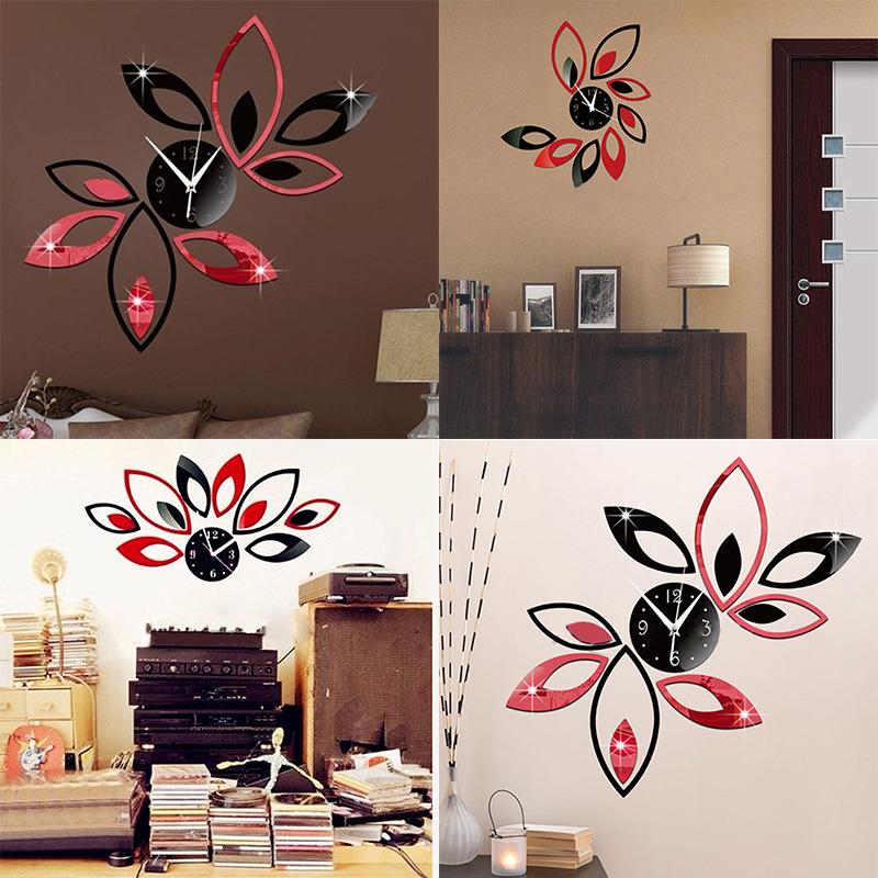 

3D-годинник, акрилове дзеркало, наклейка на стіну, наклейка, фон для телевізора, домашнє мистецтво своїми руками.