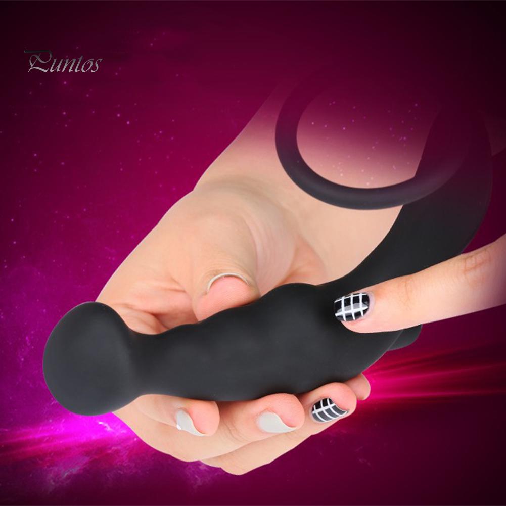 Adult Sex Toy Men Anal Plug Silicone Vibrator Prostate Ring G-Port Massager