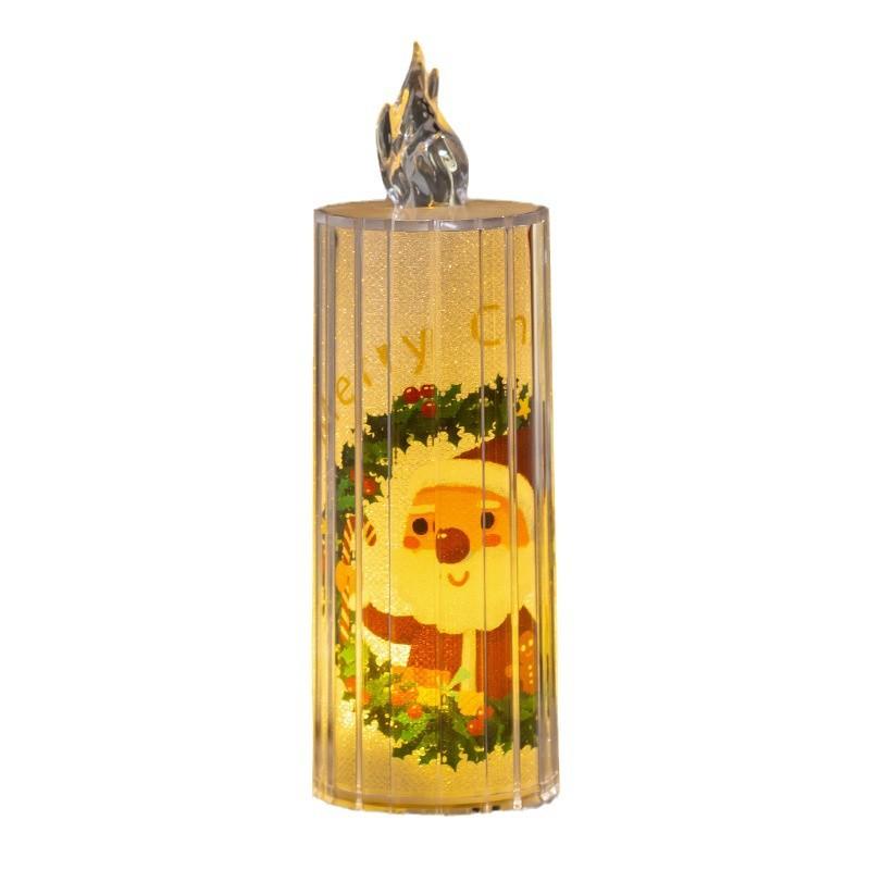 Christmas DecorationsTransparent Crystal Simulation Electronic Candles Festive Decorations Desktop Ornaments Night Lights