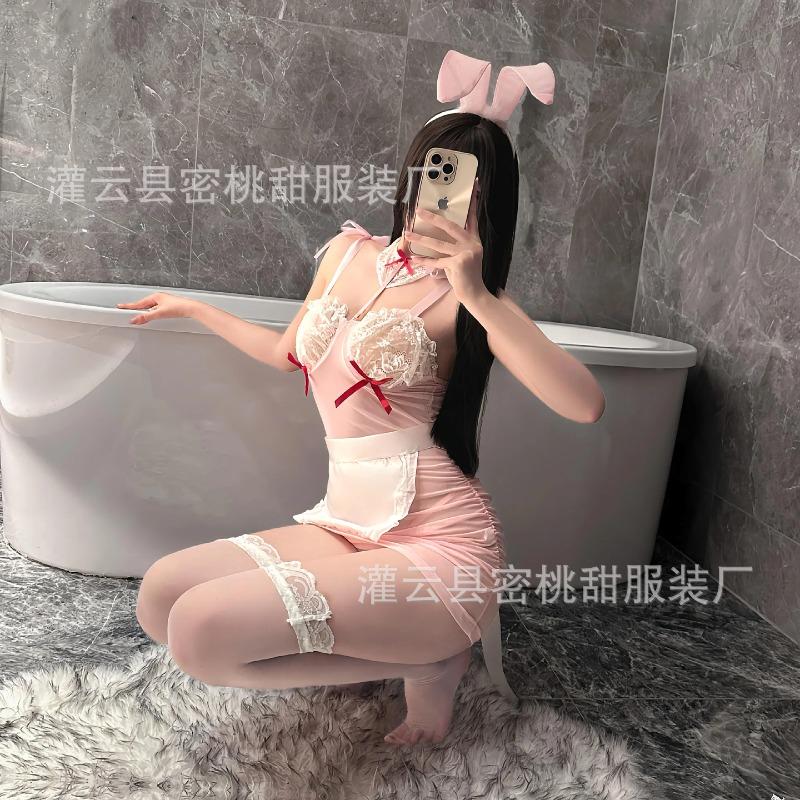 Sexy Lingerie Sweet Slim Sling Dress Female Sexy Perspective Bunny Cosplay Seduction