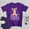 Unisex Unisex Cute Chihuahua Mom Sunglasses Flower For Chihuahua Owner Tshirt Tees T Shirts WoUnisex Boys 100 Cotton TShirt