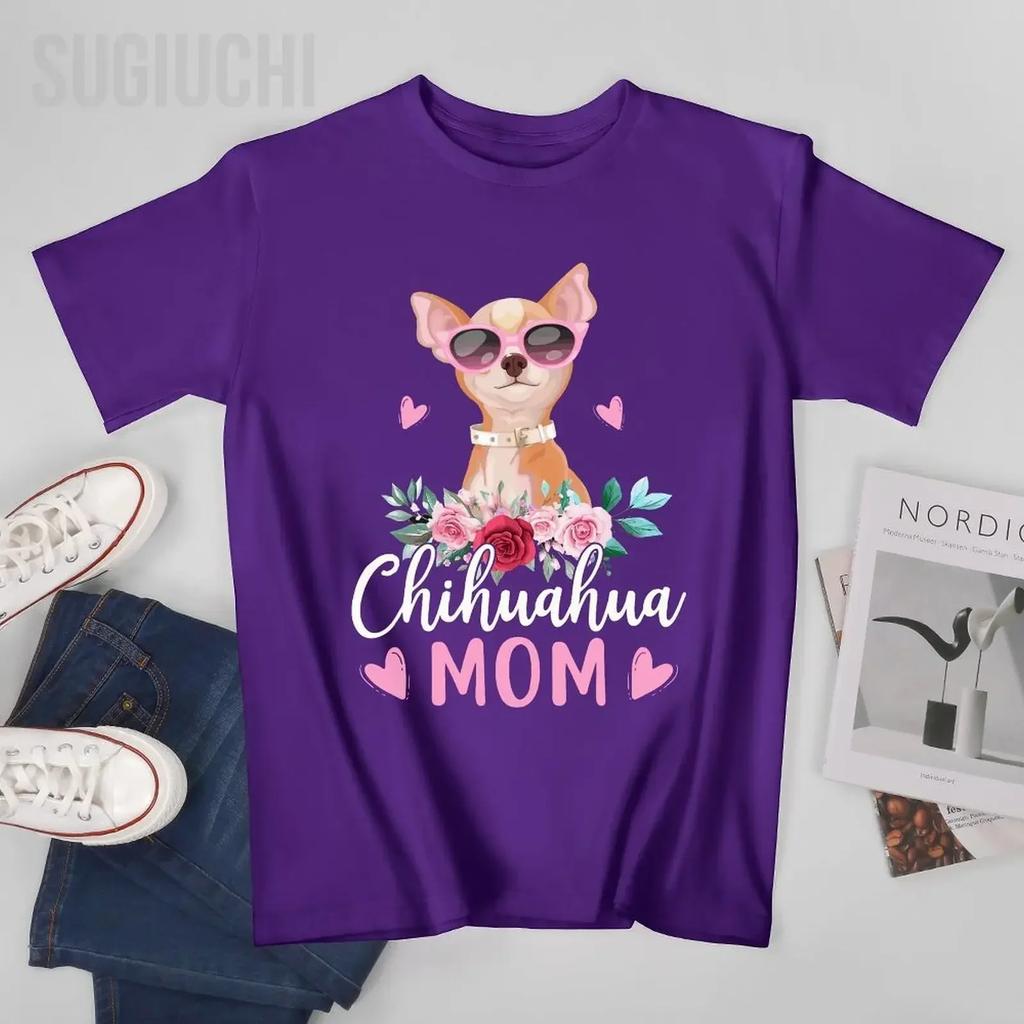 Unisex Unisex Cute Chihuahua Mom Sunglasses Flower For Chihuahua Owner Tshirt Tees T Shirts WoUnisex Boys 100 Cotton TShirt