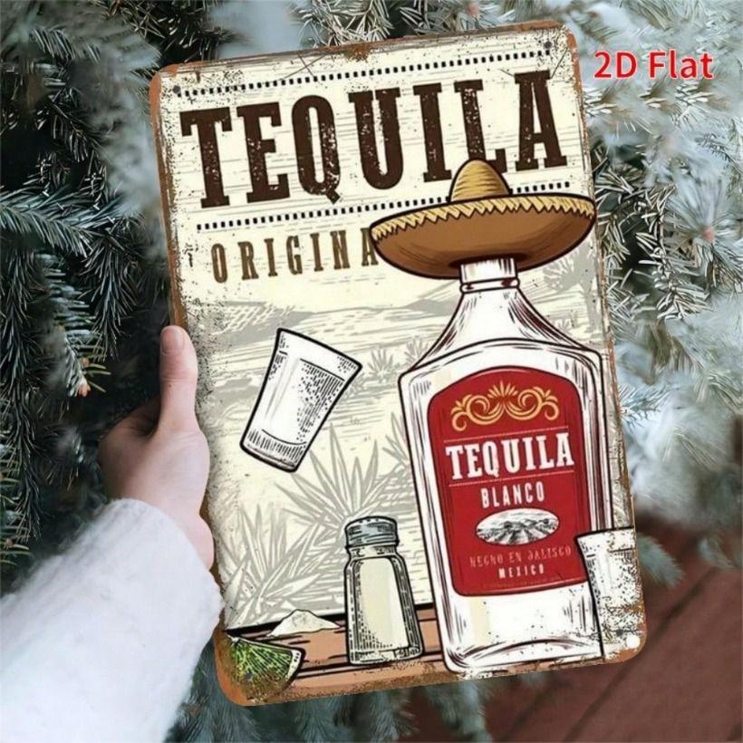 

2D Wall Art Tequila Bar Metal Sign Vintage Decor Waterproof Gift