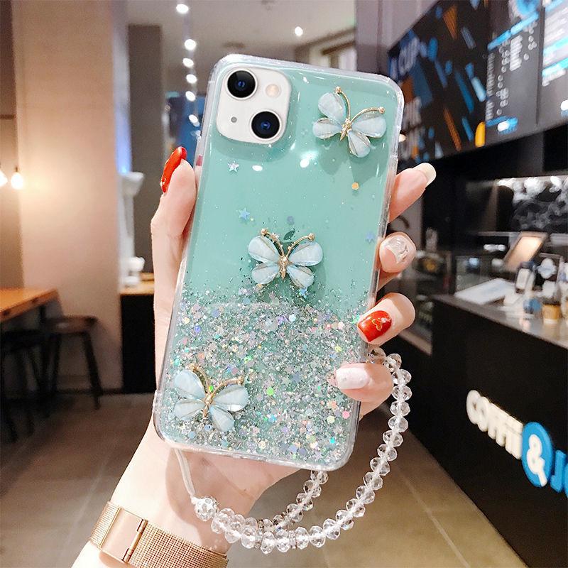 Glitter Epoxy Butterfly Case for iPhone 14/15/16ProMax/17