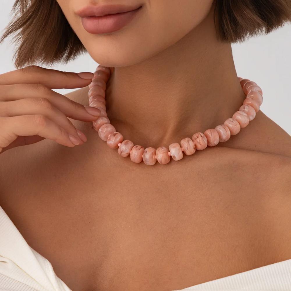 14 Colors Bohemian Colorful Acrylic Beads Choker Necklace for Women Fashion Resin Statement Necklaces Summer Beach Jewelry
