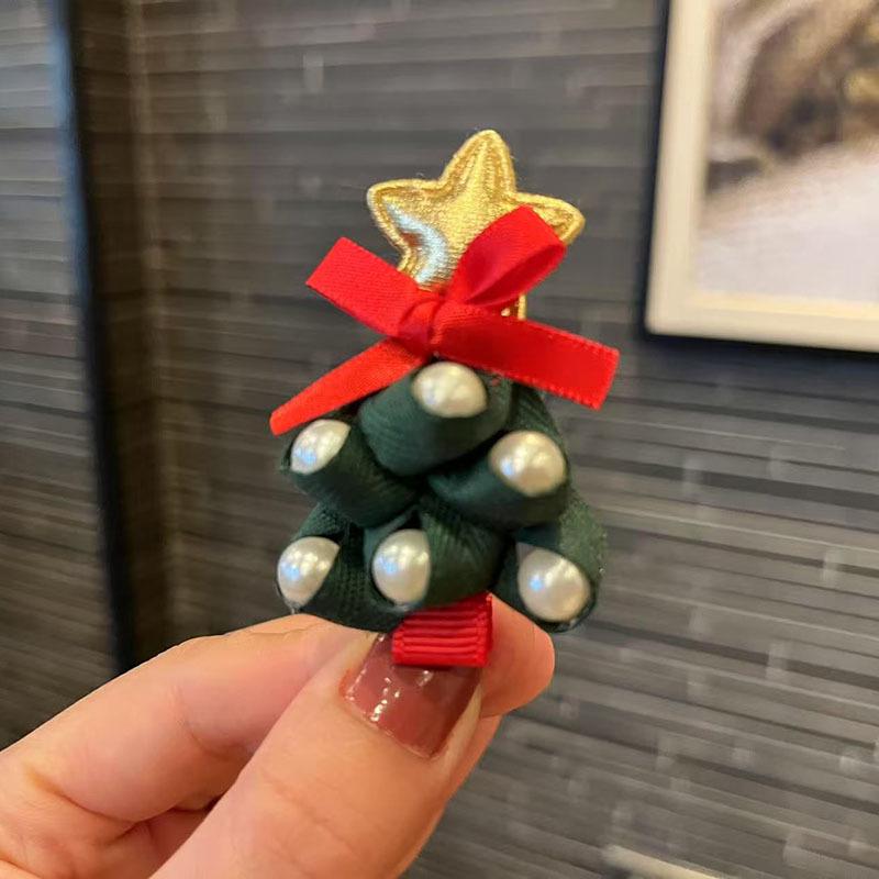 Christmas Cartoon Hair Clips for Girls - Red Holiday Hairpins and Accessories