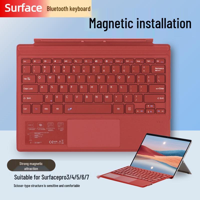 Microsoft Surface Pro Series Thin Light Bluetooth Magnetic Keyboard with Colorful Backlight