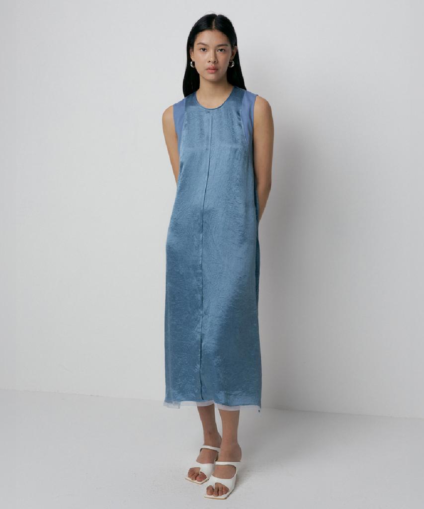 Baniseunyuyog Glossy Wrap Dress Blue