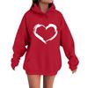 Damen Locker Bequem Lässig Mode Charakterdruck Kapuzenpullover Langarm