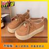 Internet celebrity lazy wind lace-up single shoes fashionable and comfortable niche small retro single shoes women 2025 spring and autumn new