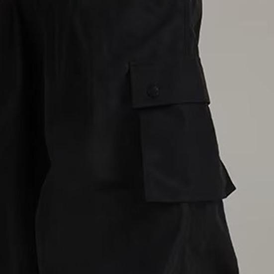 Men Pants with Multi Pockets Elastic Waist Ankle-banded Oversized Vintage Cargo Pants Solid Color Streetwear Slacks for Outdoor Hiking Camping