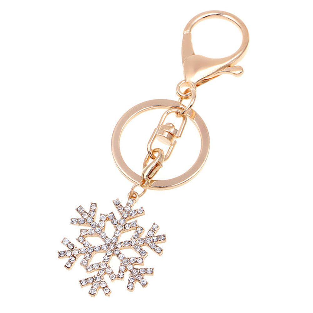 Hot Removable Crystal Christmas Gift for Woman Ladies Key Ring Pendant Snowflake Keychain Jewelry