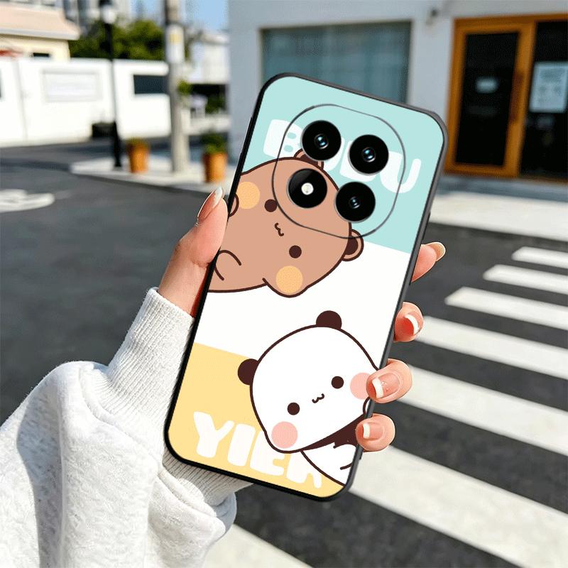 Bubu Dudu Cartoon Cute Soft Phone Case for Xiaomi Redmi Note 12 13 14 15 Pro Plus 11 12S 11S 11T 10 4G Black Cover Back Shell
