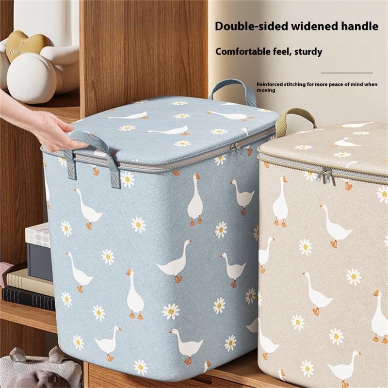 Oversized Clothes Organiser with Handle Reusable Nonwoven Fabric Seasonal Clothing Storage Container For Home Use