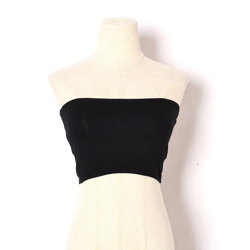 

Летний маленький бюстгальтер-топ без бретелек, хлопковый, для девочек, топ-труба, базовый топ для ношения под одеждой, модный скотч для груди, без подкладки, нижнее белье, базовая майка Black All yards