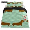 Dachshund Duvet Cover Set Cartoon Style Dachshunds King Size Bedding Set for Dog Lovers Kids Teens 2/3pcs Twin Comforter Cover
