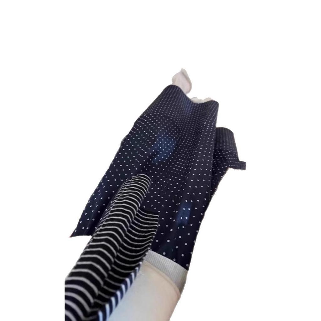 Women's Summer 2025 Navy Blue Polka Dot High-Waisted A-Line Midi Skirt