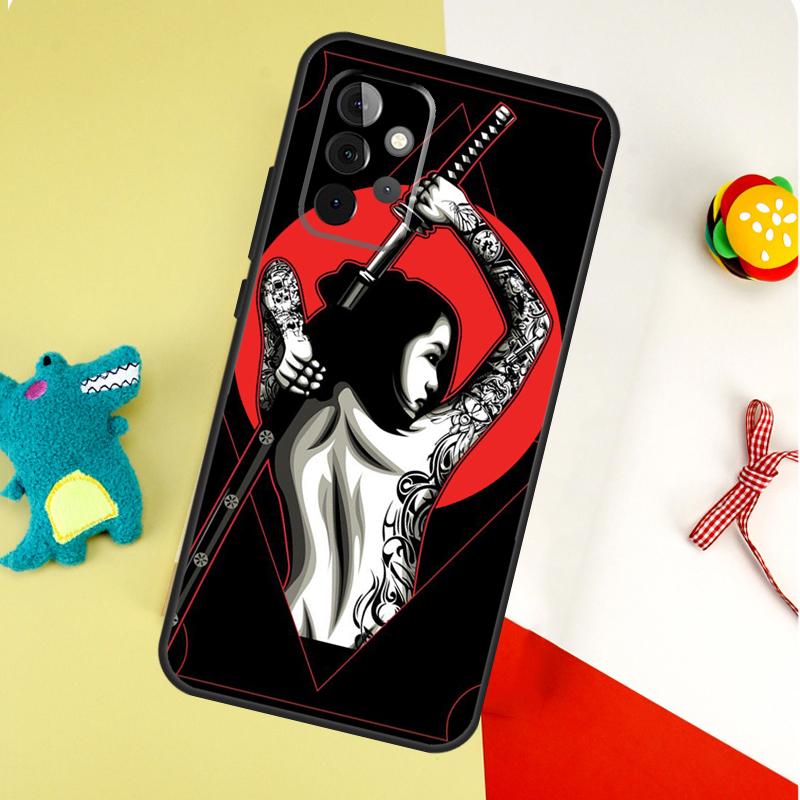 Anime Girl Samurai For Samsung Galaxy A22 A32 A52 A54 A34 A14 A55 A35 A15 A53 A33 A13 A05 A06 A16 Phone Case