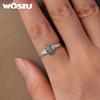 WOSTU Natural Moss Agate Ring For Women 925 Sterling Silver Oval Cut Sea Grass Agate Flower Rings Wedding Party Jewelry Gift