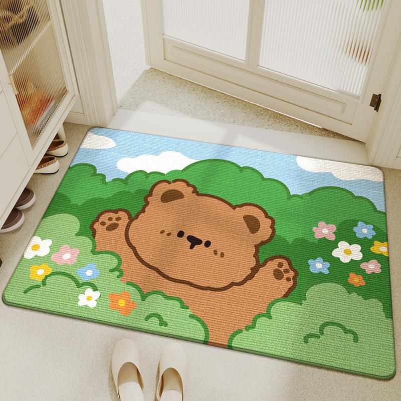 Cartoon ins Zwinger Samt Eingangstürmatte verschleißfest Fußmatte Hauseingang verdickt pflegeleicht Staubentfernung rutschfeste Matte