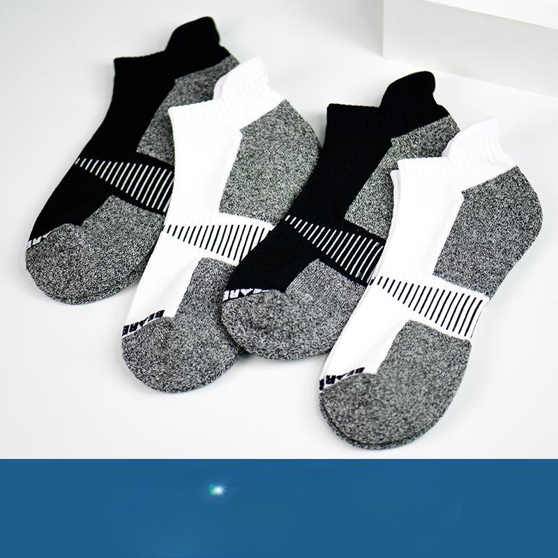 Boat Socks, Men's Spring White Cotton Socks, Basketball Socks, Anti-slip Summer Large-sized Men's Short-sleeved Sports Socks