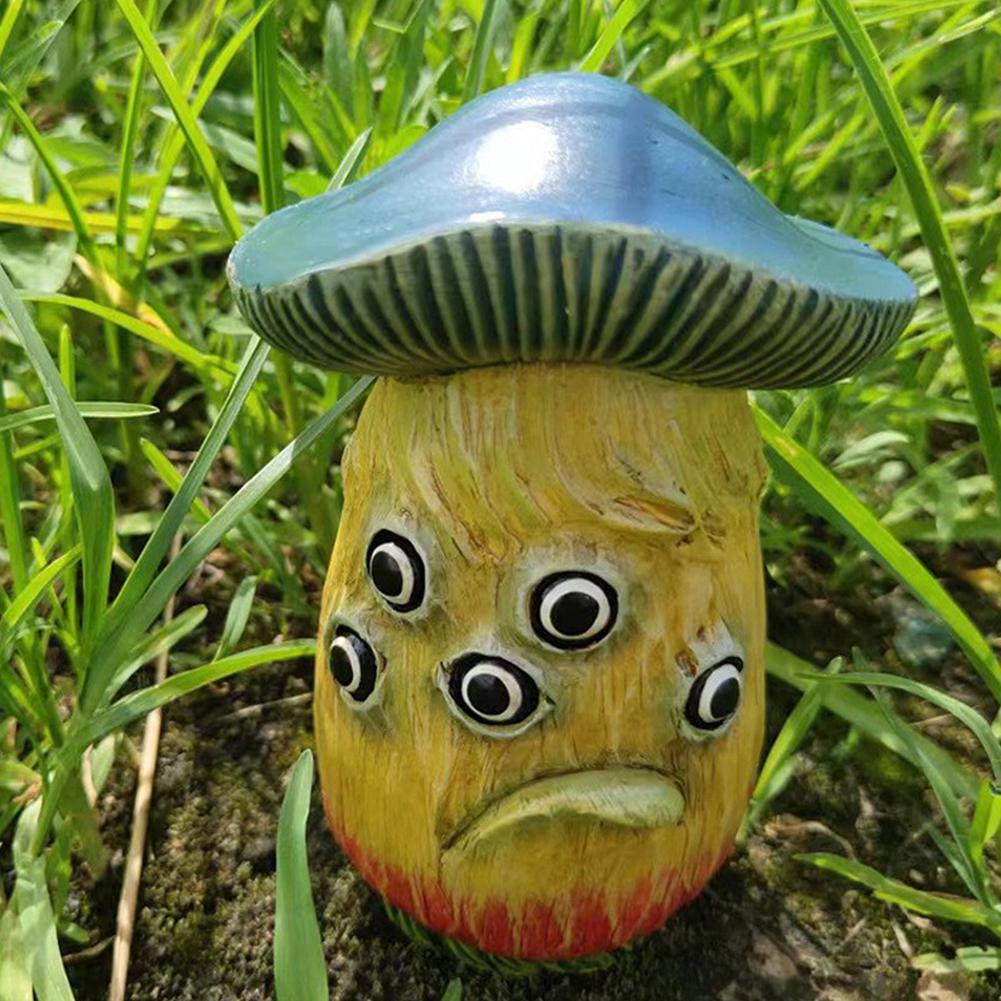 Resin Spooky Mutant Mushroom Decor Craft Halloween Decoration Unique Miniature Mushrooms Statue Multipurpose for Halloween Party