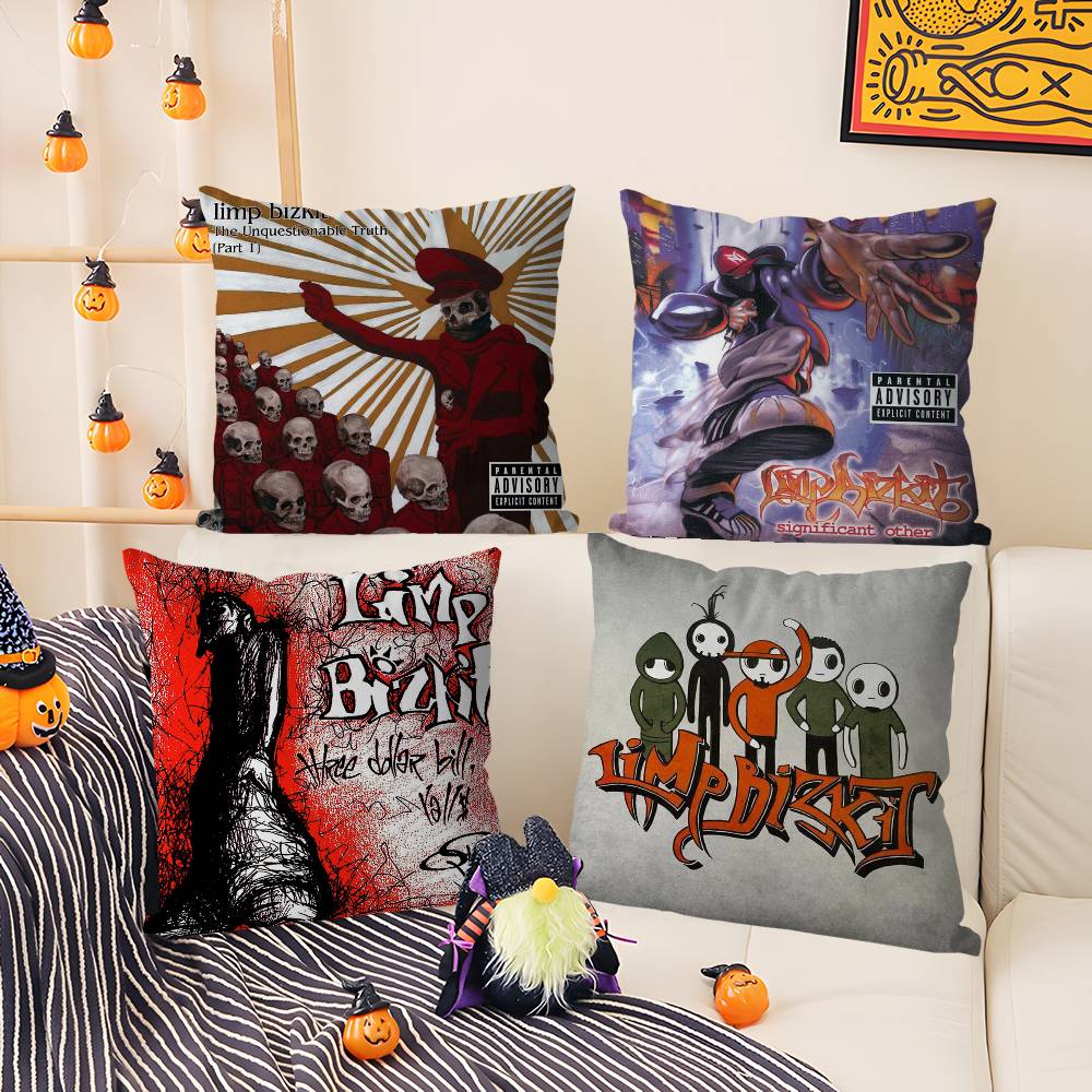L-Limp Bizkit Music Pillow Case Home Dorm Chair Back Short Plush Double-Sided Printing Office Nap Time Cushion Cover