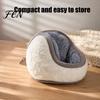 Soft Plush Ear Covers Winter Muffs for Women Men, Foldable Earmuffs with Thickened Cozy Protectors Lining, Knit Thermal Warmers Outdoor Sports Skiing