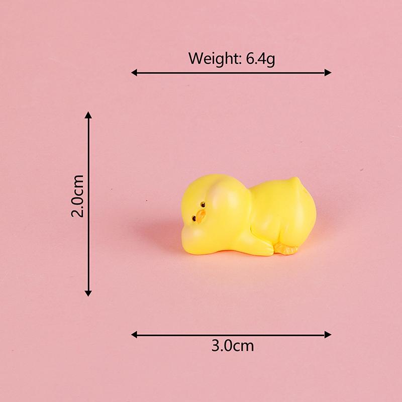 Mini Ornament Luminos Animale Culcate Urs Desene Animate Iepure Pisică Câine Rață Figurine Micro Peisaj Decor Birou Interior Auto