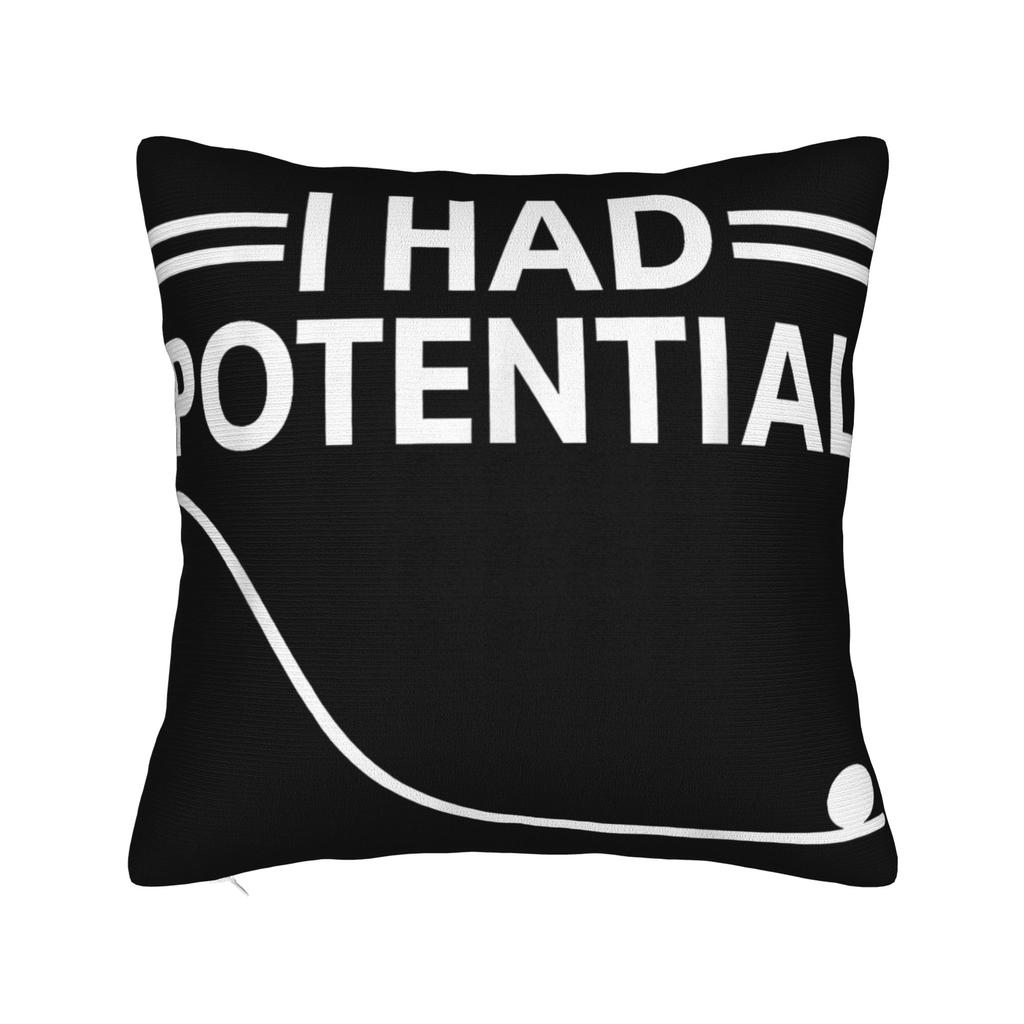 Funny I Had Potential Pillow Case Print Pillow Cover Funny Pillowcases For Sofa Car Home Decor