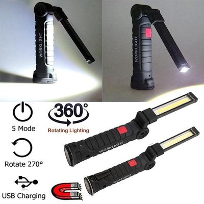 USB daugiafunkcis COB magnetas automatinio remonto darbo lemputė LED raudonos šviesos įspėjamoji lemputė Žibintuvėlio priežiūros darbo lemputė