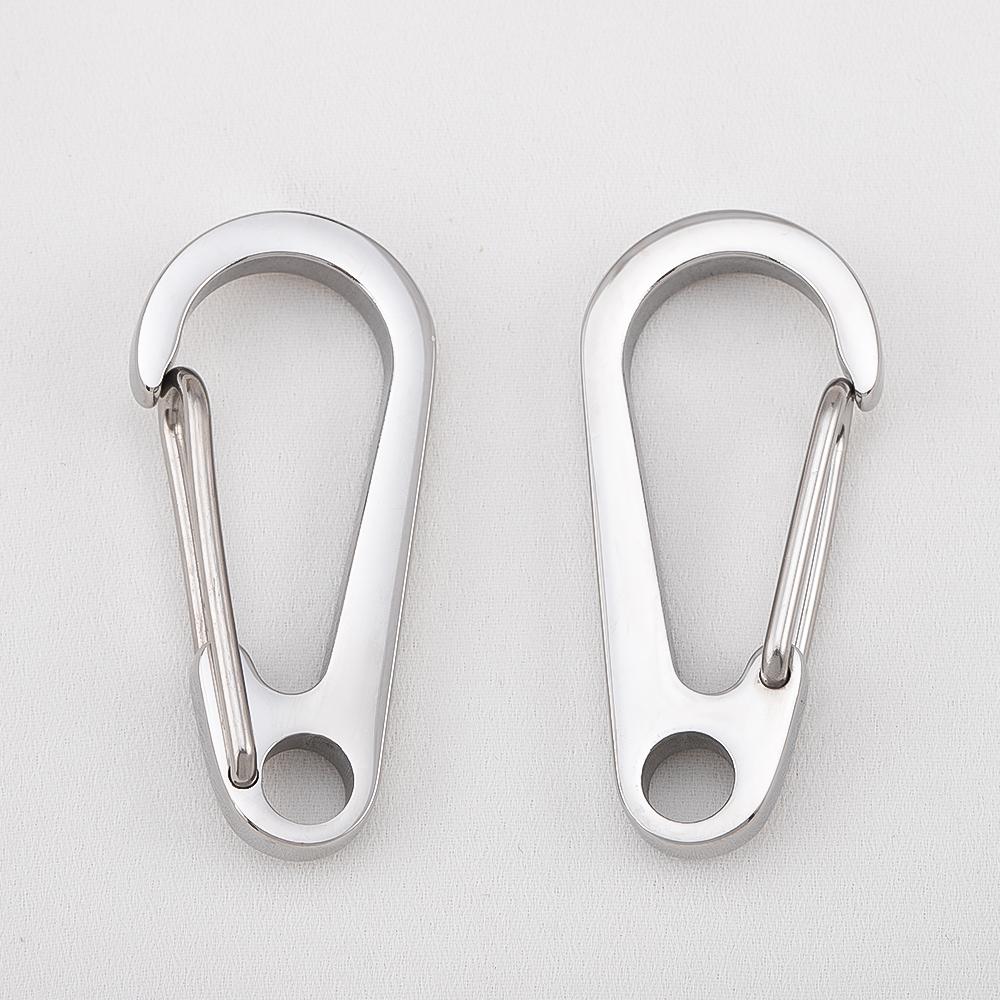 304 Stainless Steel Small Mini Carabiner Clip Spring Snap Hook Keychains for DIY Key Rings Camping Backpack Jewelry Accessories